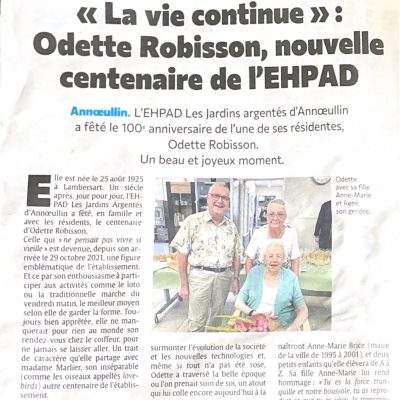 100 ANS DE MME ROBISSON